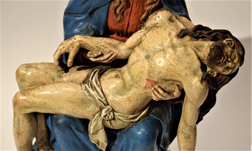 "Pietà"  terre cuite polychrome